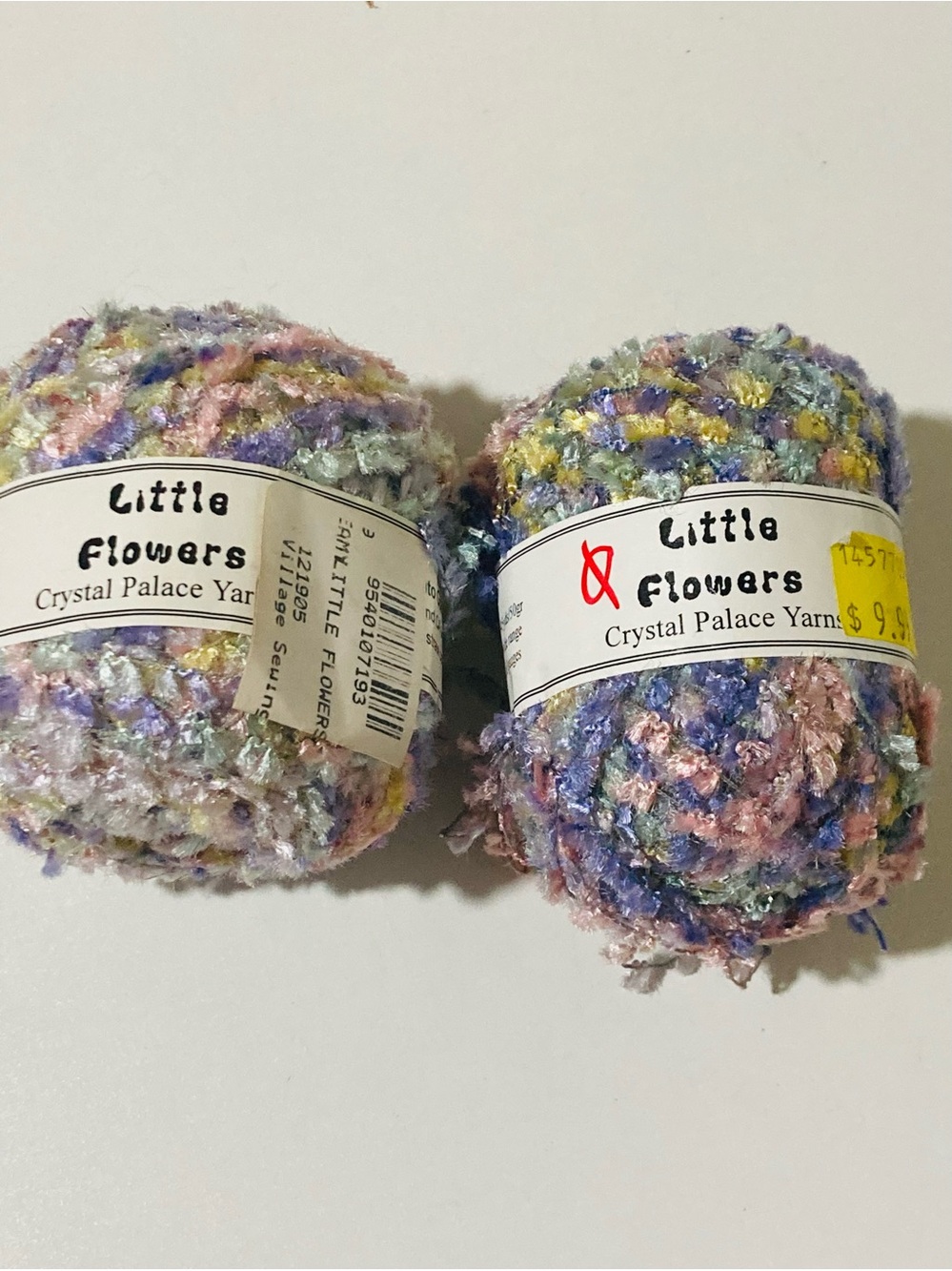 2 NWT Little Flowers Crystal Palace Yarns‎ Multicolor Novelty Yarn Nylon, Rayon
